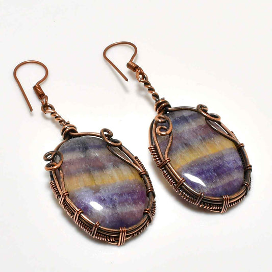Harmony’s Prism – Fluorite Copper Earrings