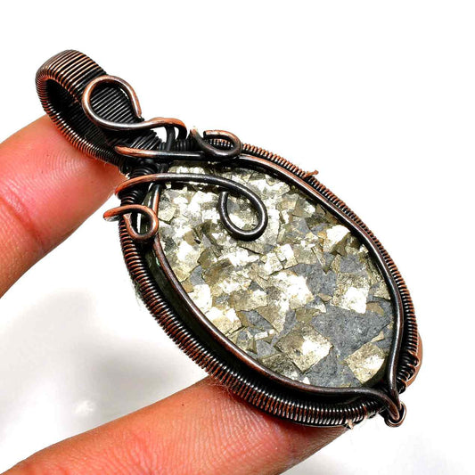 Prosperity’s Whisper – Pyrite & Copper Pendant