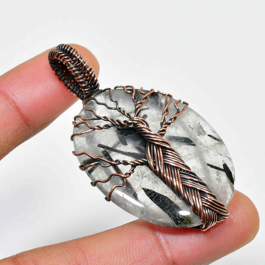 Gaia’s Embrace – Quartz & Copper Tree of Life Pendant