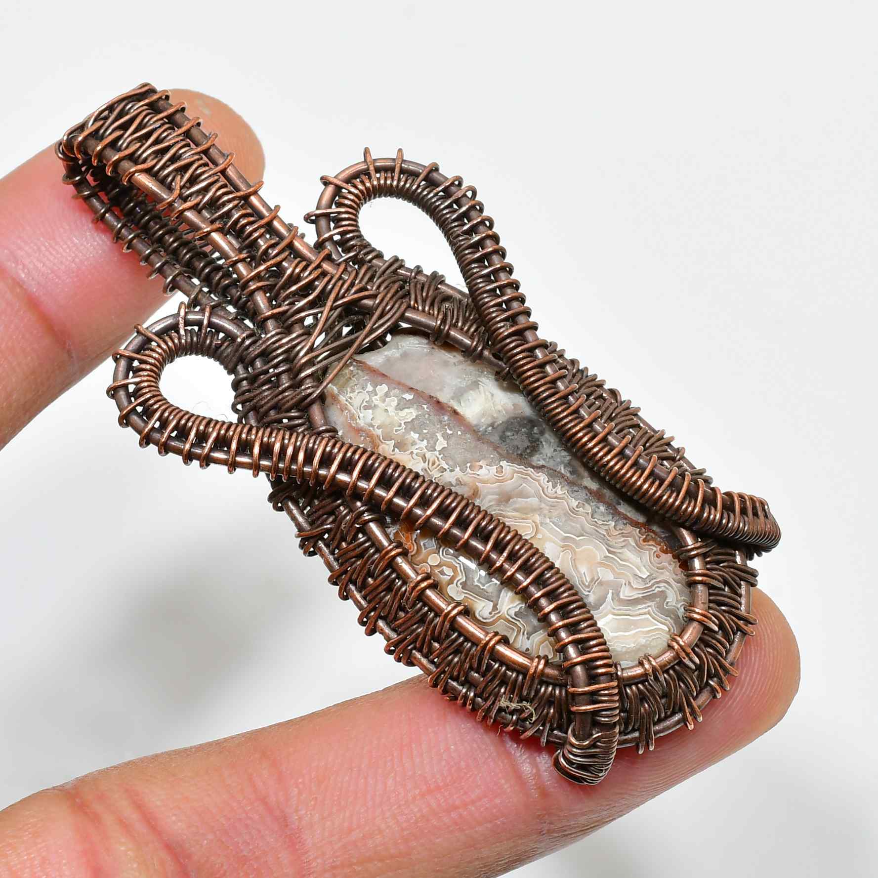 Grounded Grace – Hand-Wrapped Agate Pendant