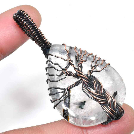 Gaia’s Arbor – Quartz & Copper Tree Pendant