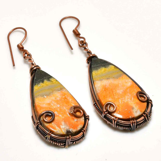 Ember Shield – Tourmaline Copper Earrings