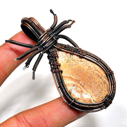 Gaia’s Whisper – Natural Stone Copper Pendant