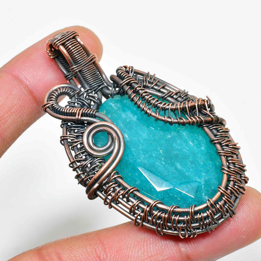 Tranquil Harmony – Amazonite & Copper Pendant