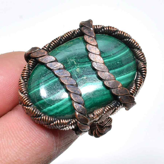 Gaia’s Embrace – Malachite Copper Ring