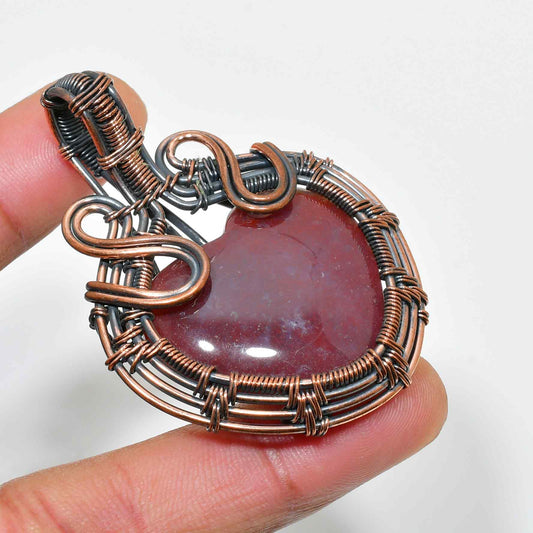 Ember’s Embrace – Red Jasper Copper Pendant