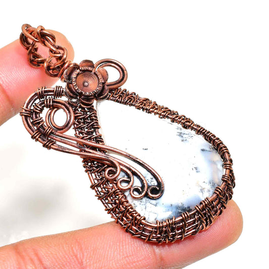 Moonlit Whisper – Agate Copper Pendant