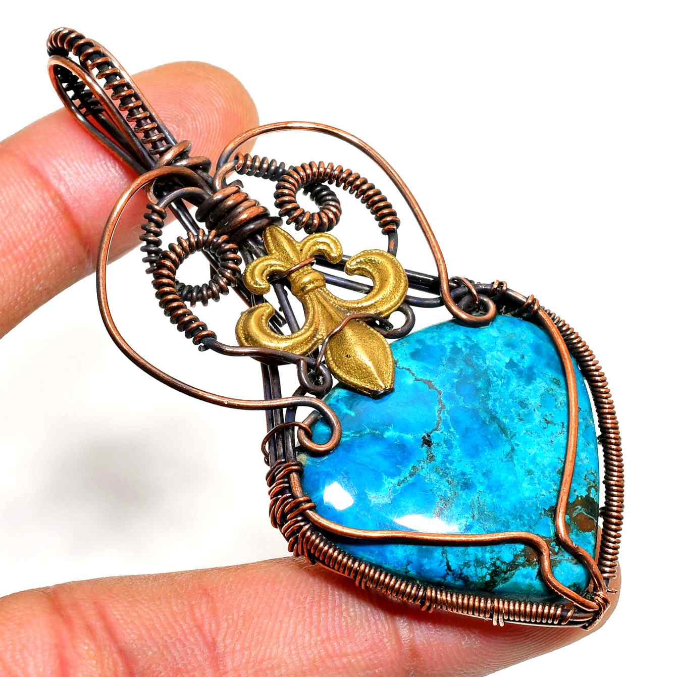 Tranquil Talisman – Turquoise & Copper Pendant