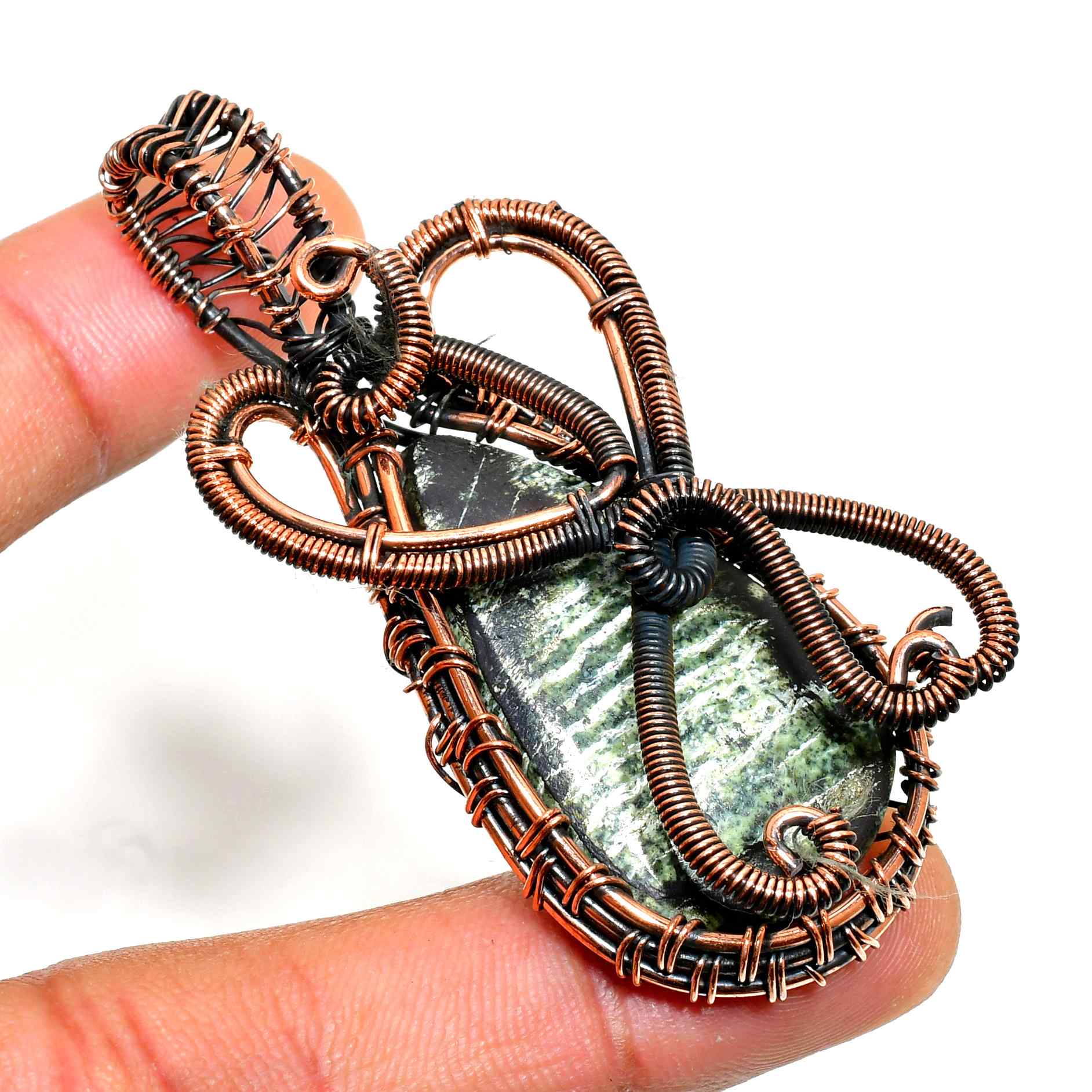 Gaia’s Embrace – Copper Wrapped Stone Pendant