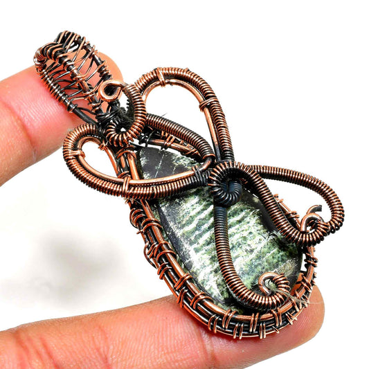 Gaia’s Embrace – Copper Wrapped Stone Pendant