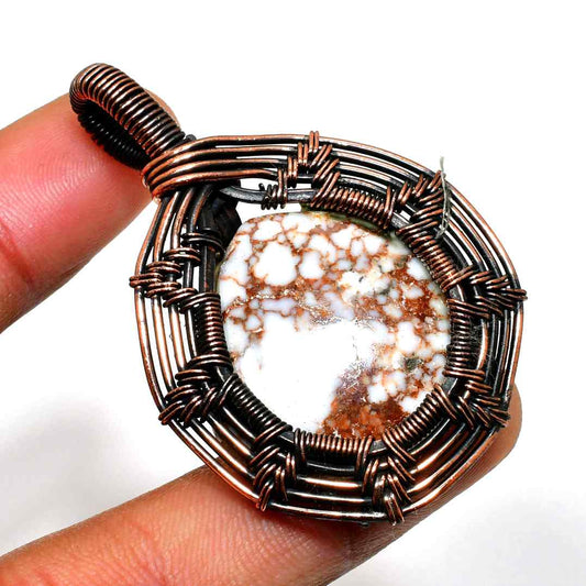 Earth’s Embrace – Copper-Wrapped Stone Pendant
