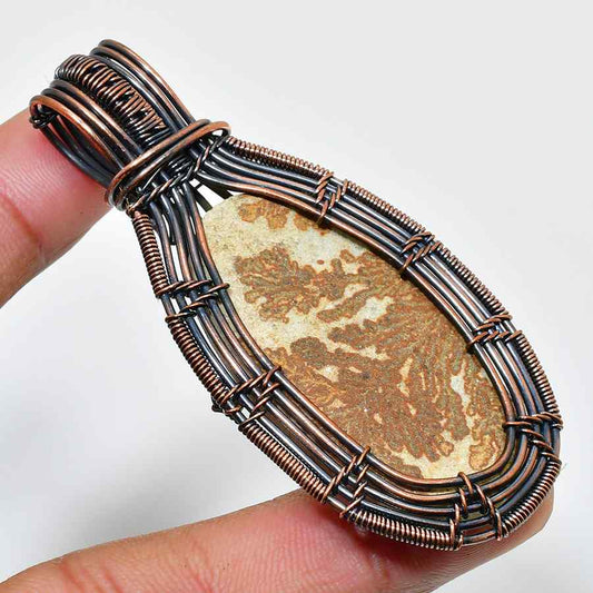 Gaia’s Embrace – Copper & Stone Pendant