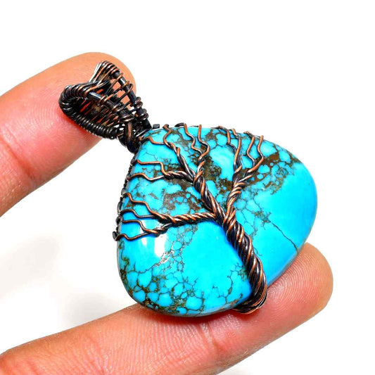 Celestial Harmony – Turquoise Copper Pendant