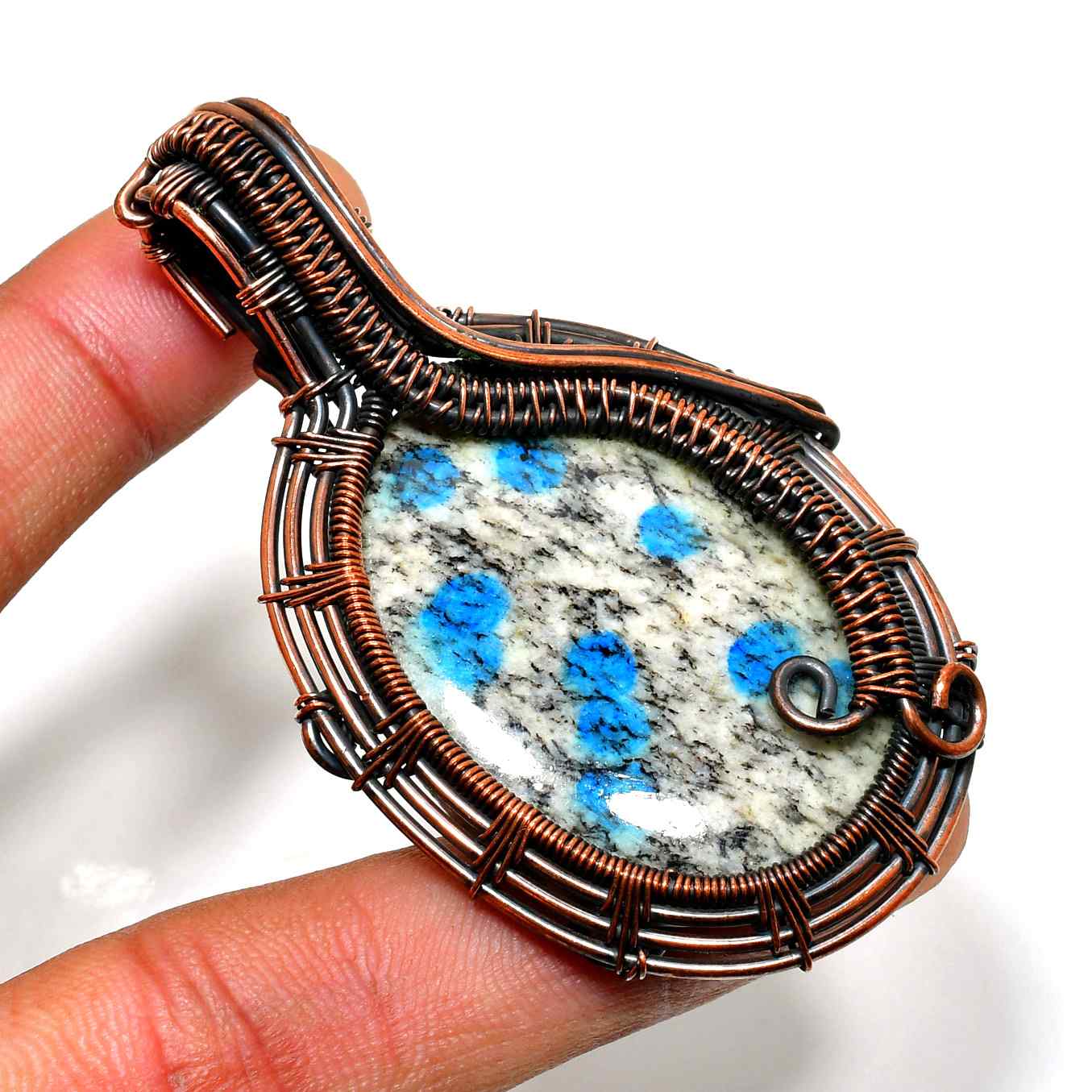 Gaia’s Whisper – Natural Stone Wire Pendant