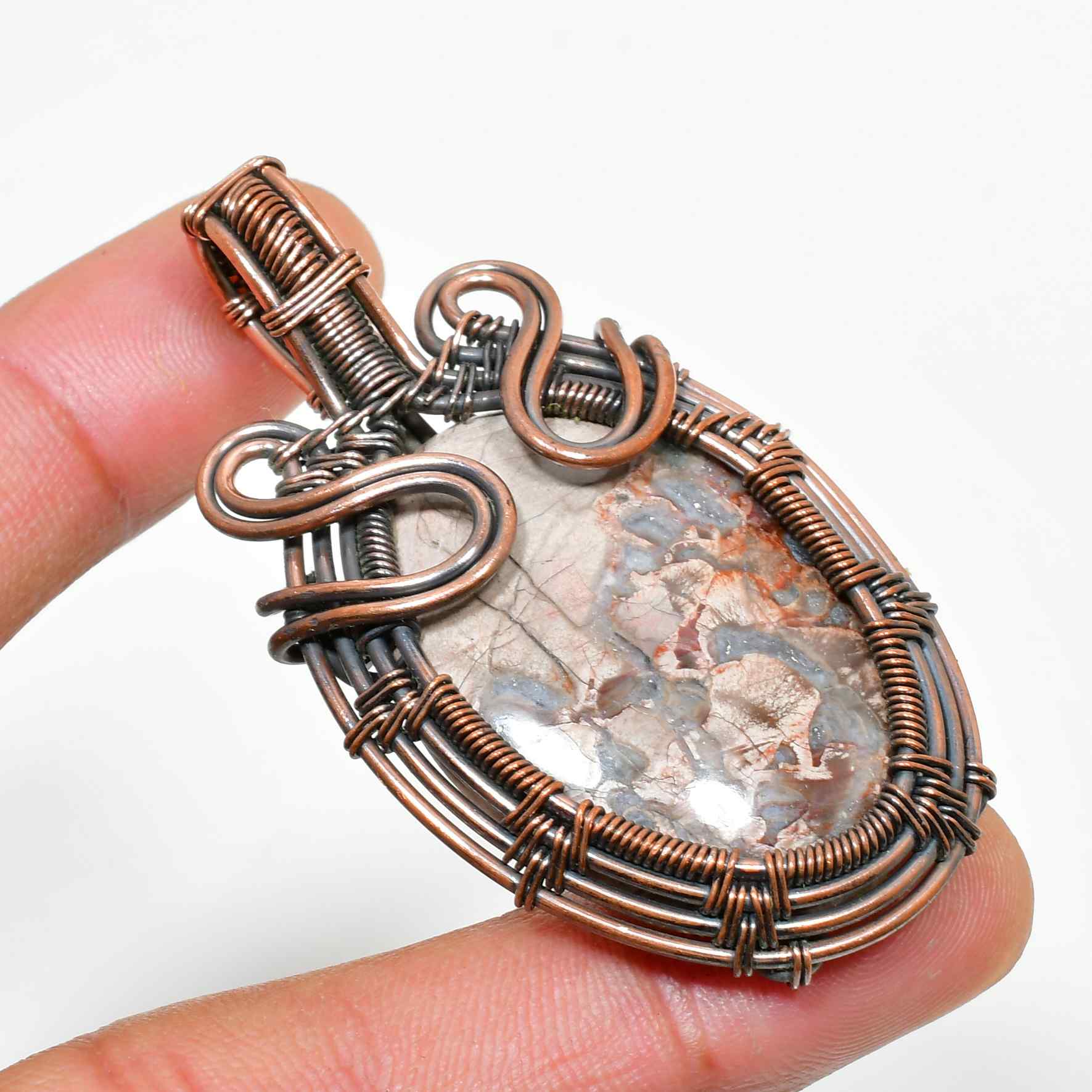 Moonlit Dreams – Copper-Wrapped Natural Stone Pendant