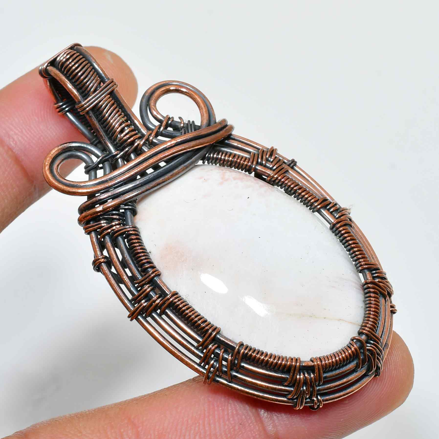 Serenity’s Light – White Quartz Copper Pendant