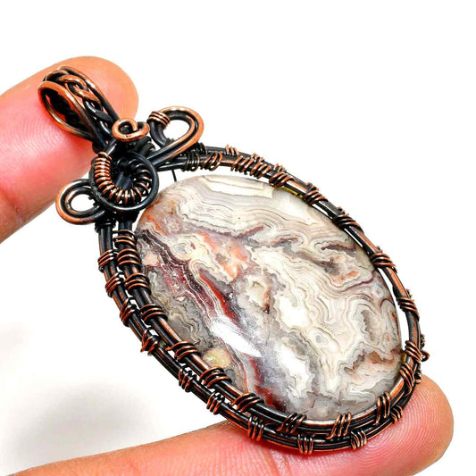 Gaia’s Harmony – Oxidized Copper Agate Pendant