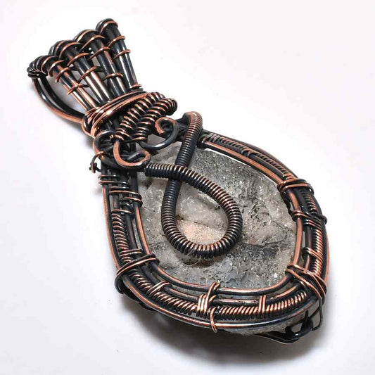 Ezra’s Veil – Handcrafted Amethyst & Copper Pendant