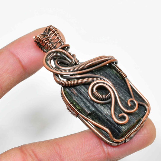 Earth’s Anchor – Tourmaline Copper Pendant