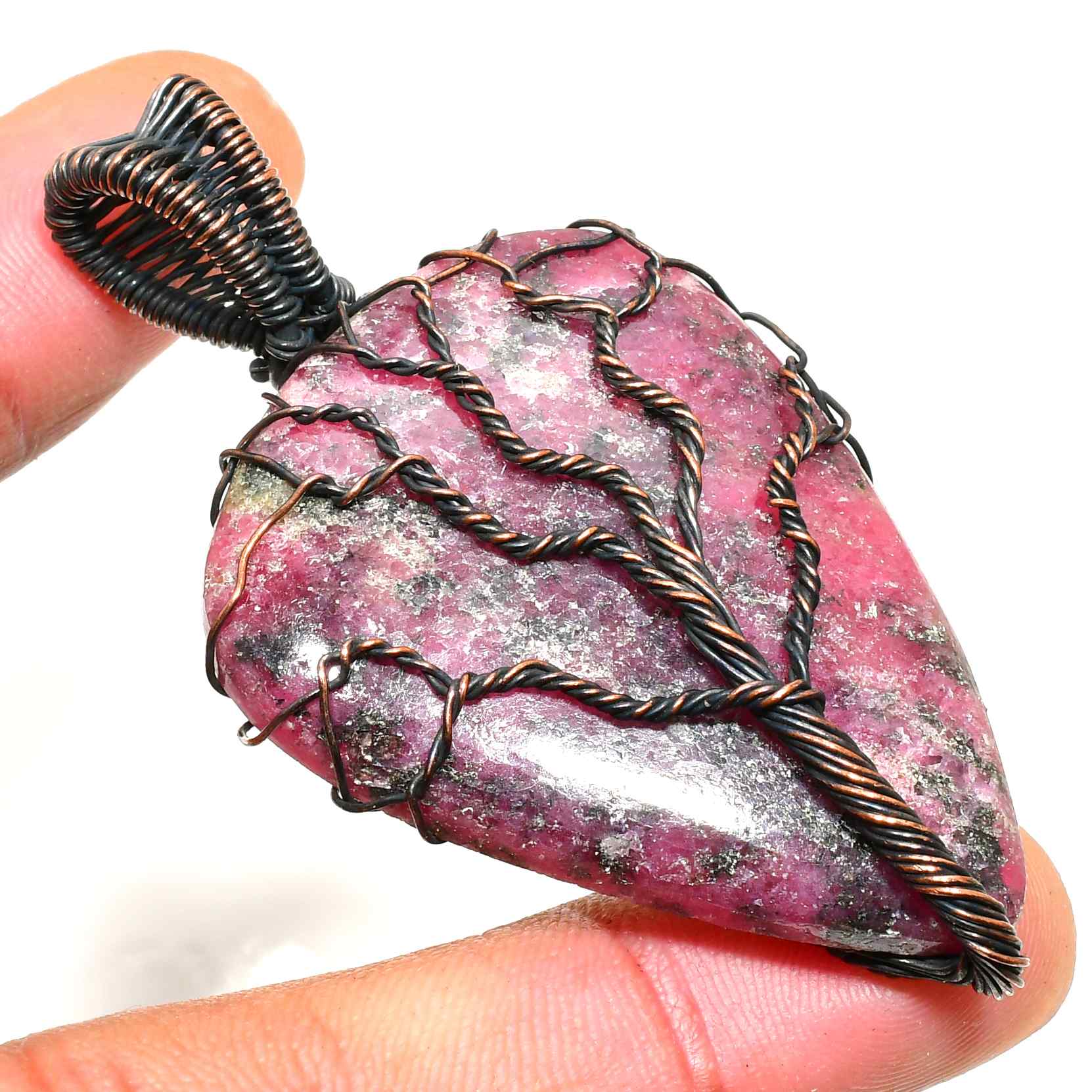 Scarlet Heart – Ruby Copper Pendant