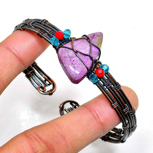 Luna’s Embrace – Amethyst & Oxidized Copper Bracelet