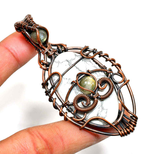 Terra’s Embrace – Marbled Stone Copper Pendant