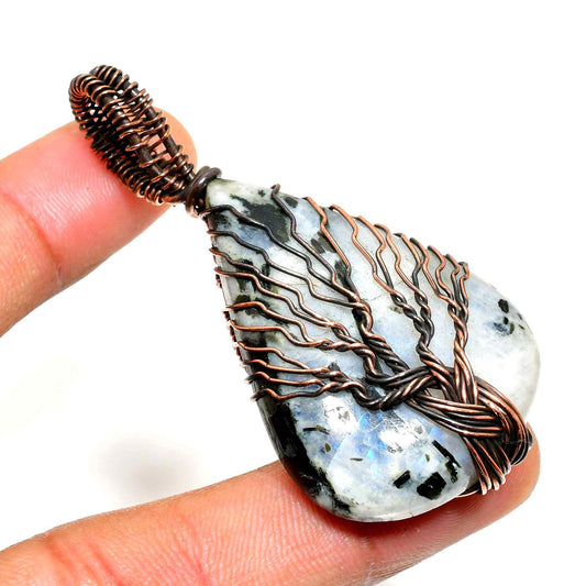 Ember’s Essence – Labradorite Copper Pendant