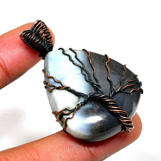 Gaia’s Arbor – Agate & Copper Tree Pendant