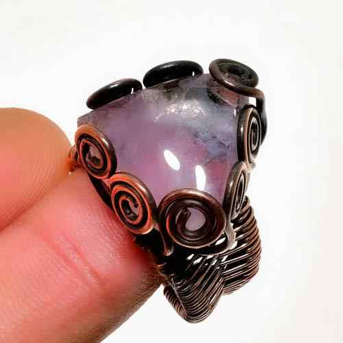 Ezra’s Veil – Handwrapped Amethyst & Copper Pendant