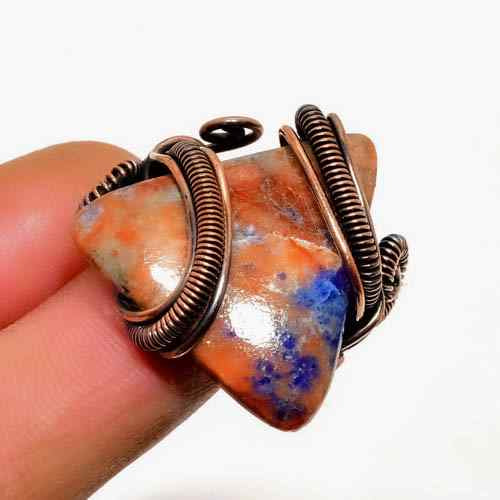 Celestial Harmony – Sodalite & Antique Copper Wire Pendant