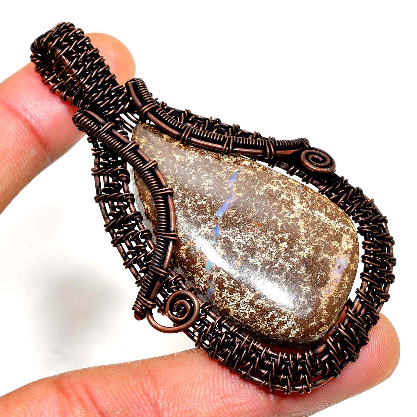 Earth’s Guardian – Copper-Wrapped Natural Stone Pendant
