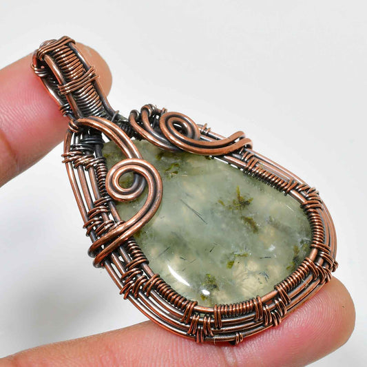 Gaia’s Heart – Green Gemstone Copper Pendant