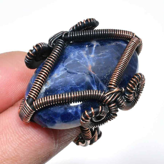 Indigo Promise – Sodalite & Copper Ring