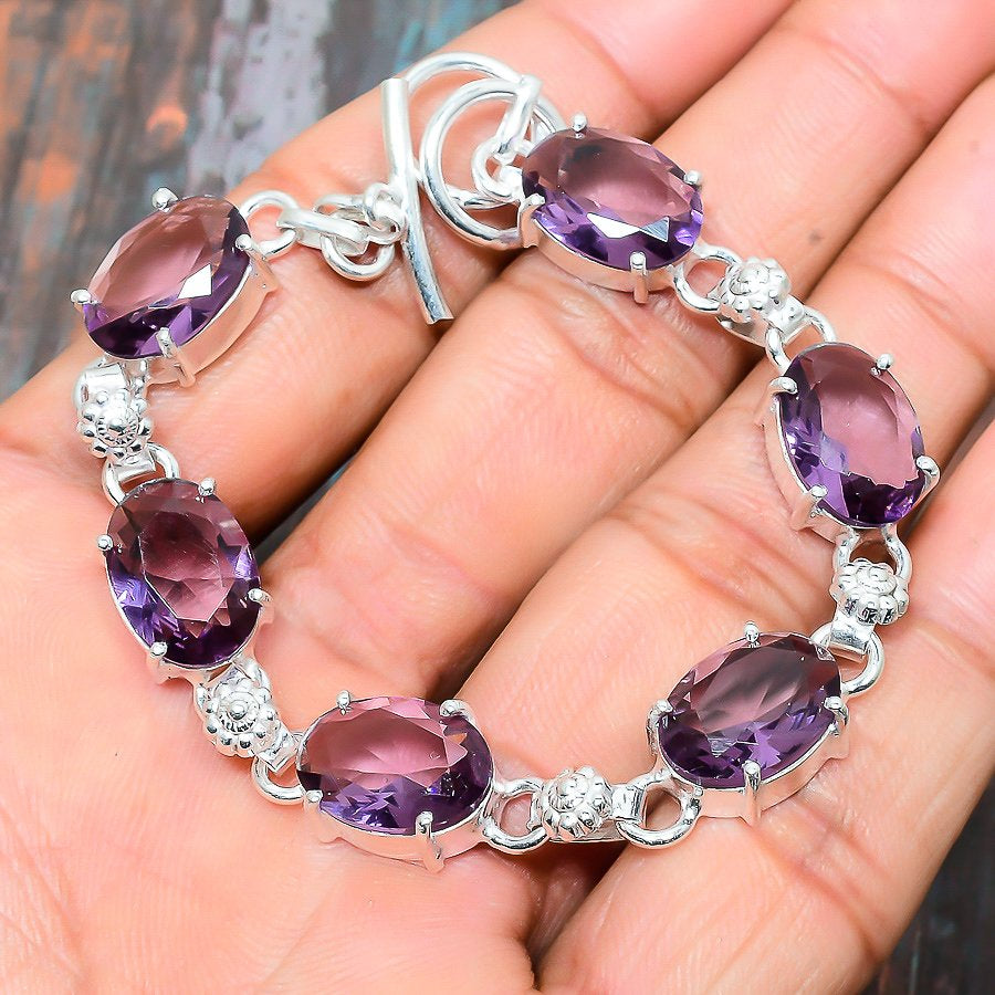 Tranquil Soul – Amethyst Silver Bracelet
