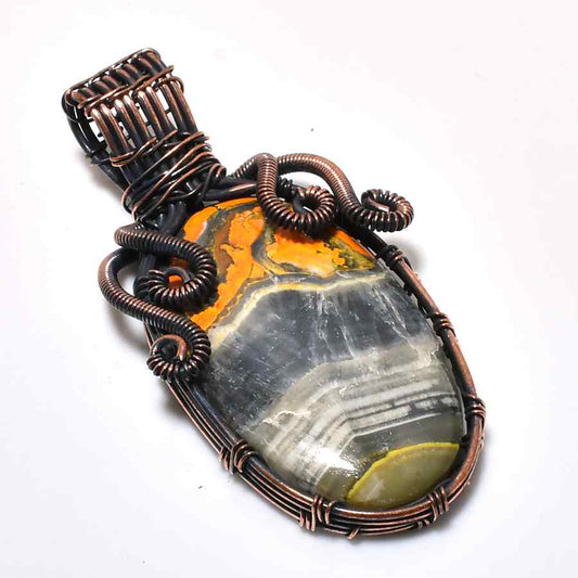 Gaia’s Embrace – Agate & Copper Pendant