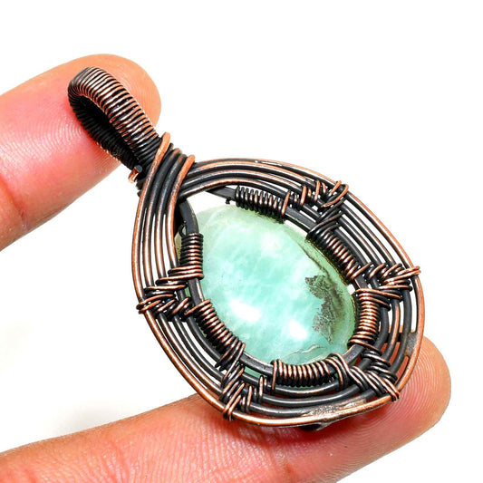 Tranquil Tide – Aqua Aura Copper Pendant