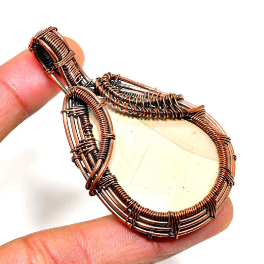 Gaia’s Embrace – Copper-Wrapped Natural Stone Pendant