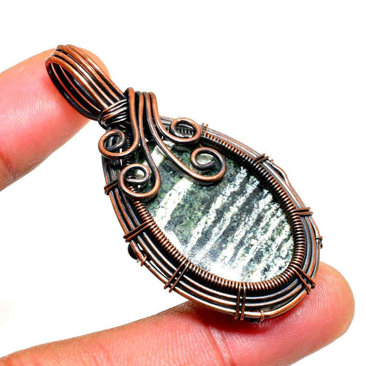 Gaia’s Embrace – Oxidized Copper Gemstone Pendant