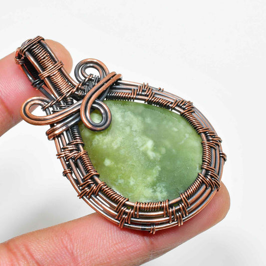 Ezra’s Veil – Jade & Copper Serenity Pendant