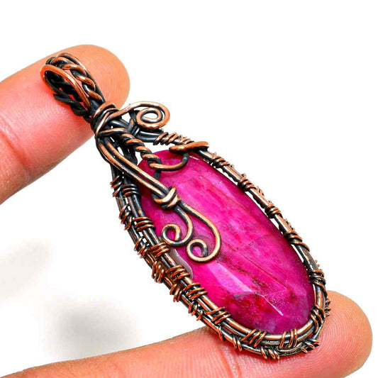 Ember Heart – Ruby Copper Pendant