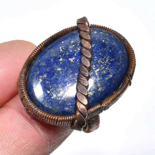 Celestial Whisper – Lapis Lazuli Copper Ring