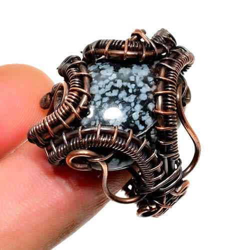 Obsidian Embrace – Copper Guardian Ring