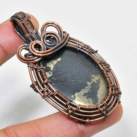 Celestial Harmony – Black Tourmaline & Copper Pendant