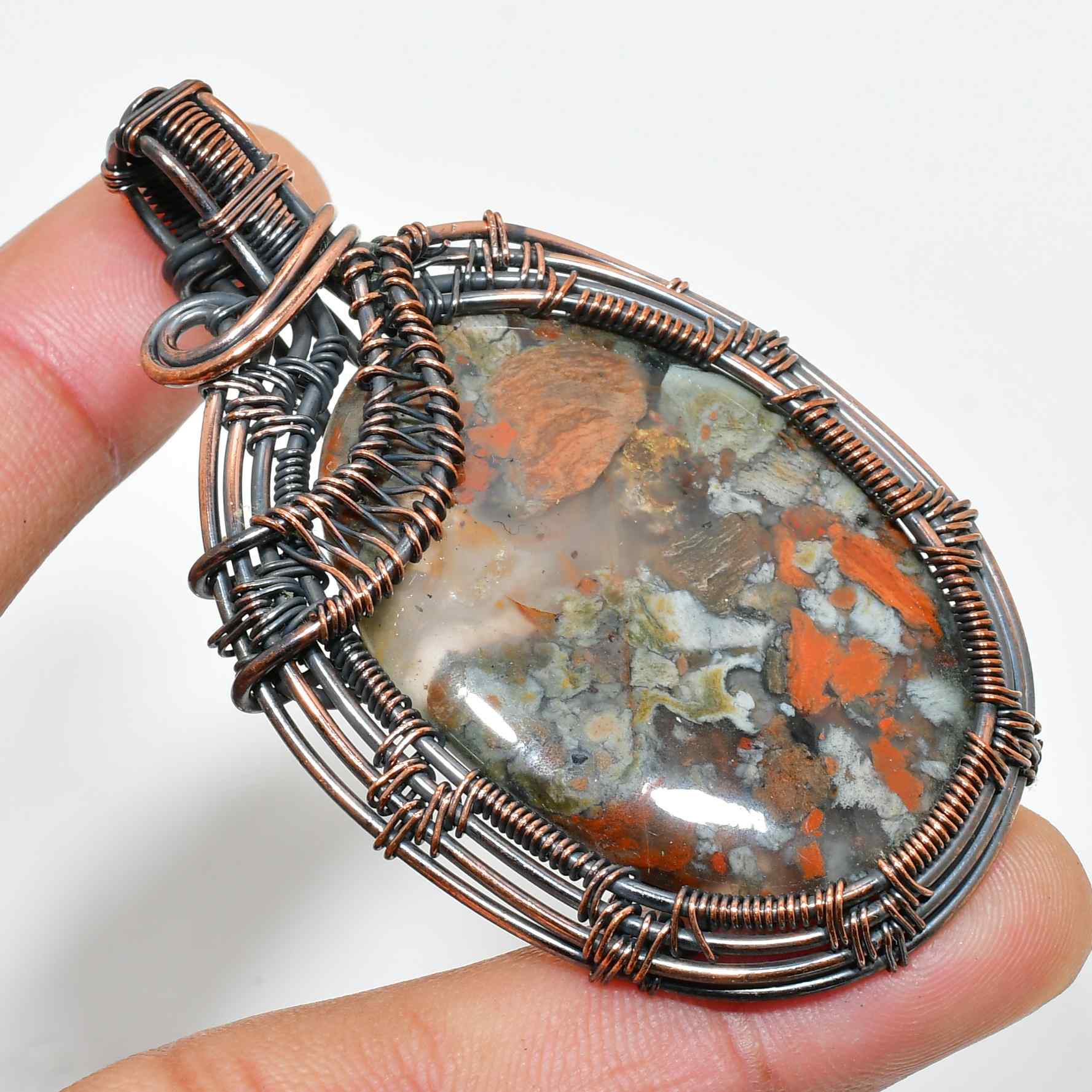 Ember’s Essence – Jasper & Oxidized Copper Pendant