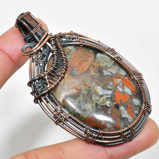 Ember’s Essence – Jasper & Oxidized Copper Pendant