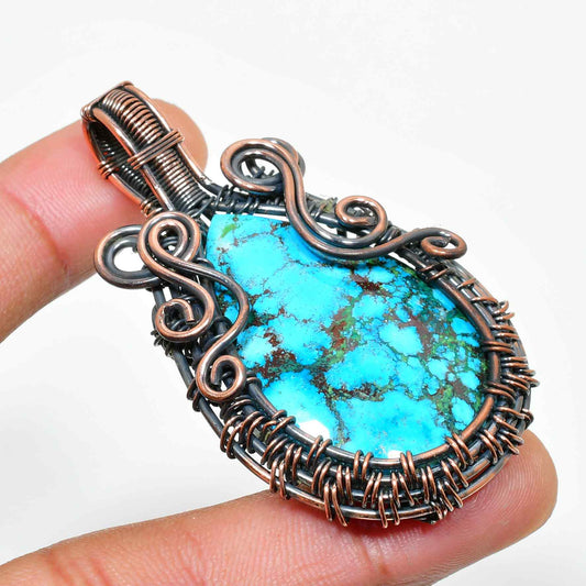 Ocean’s Whisper – Turquoise Copper Pendant