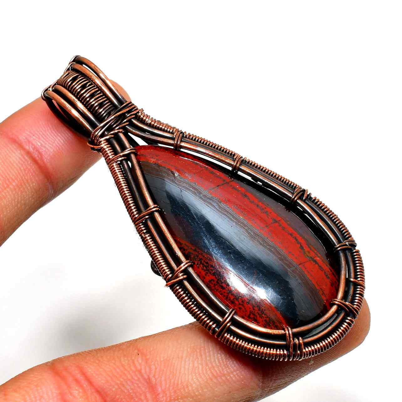 Terra’s Shield – Tiger’s Eye Copper Pendant
