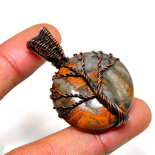 Ember’s Embrace – Jasper Tree of Life Pendant