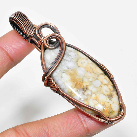 Serenity’s End – Agate & Copper Wire Pendant