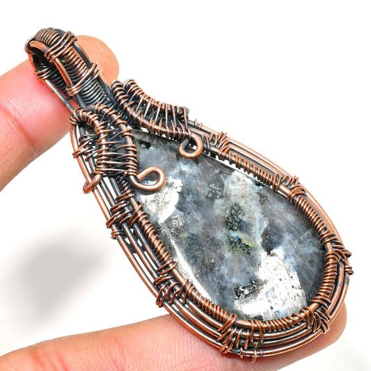 Selene’s Glow – Copper-Wrapped Opal Pendant